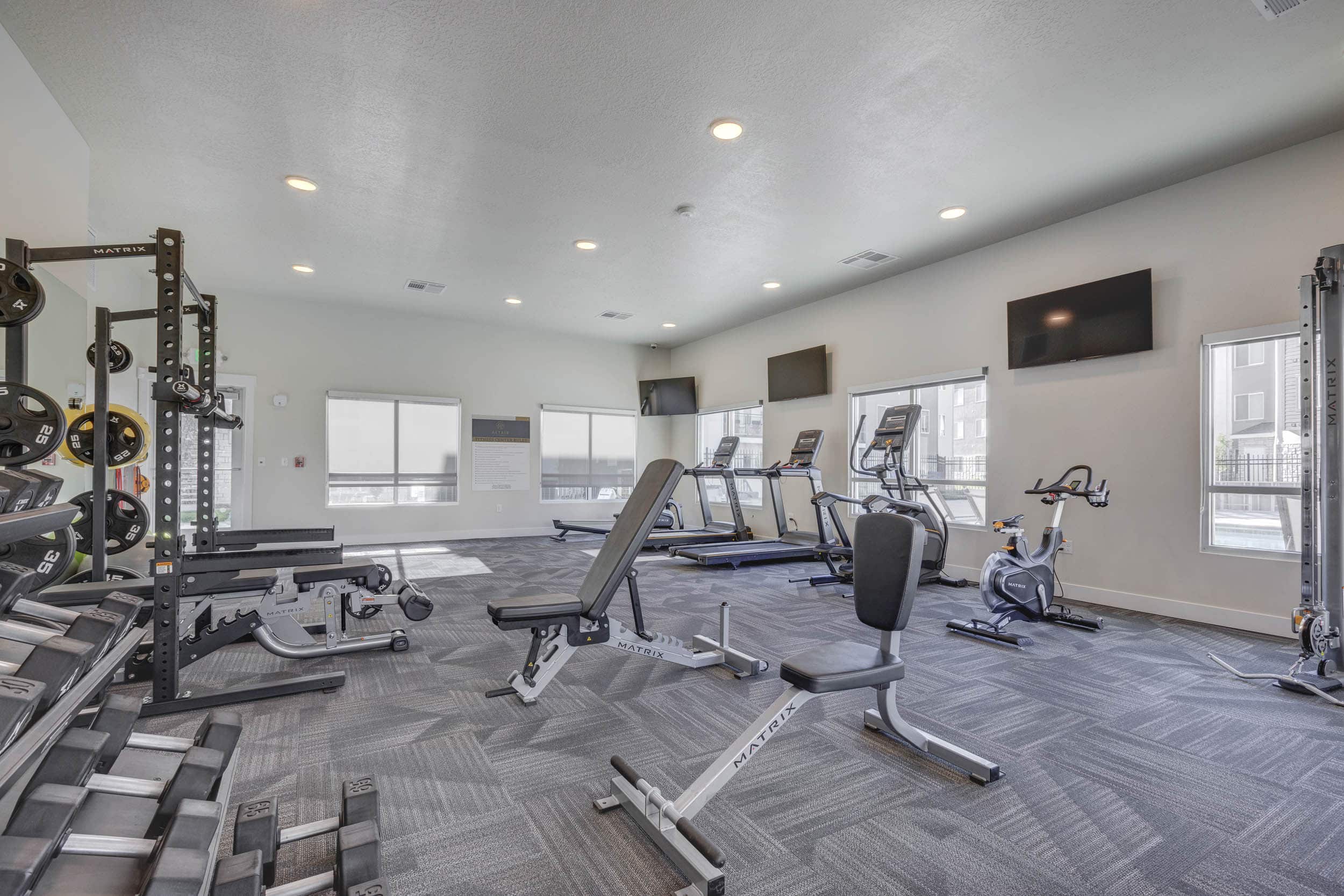Apartment community fitness center